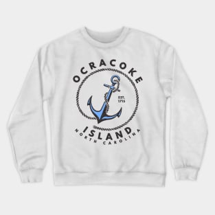 Vintage Anchor and Rope for Traveling to Ocracoke Island, North Carolina Crewneck Sweatshirt